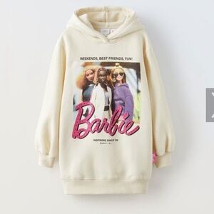Zara x Barbie hooded sweatshirt dress/tunic
